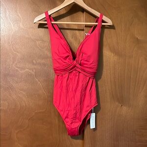Seafolly NWT US 12 DD cherry red bathing suit